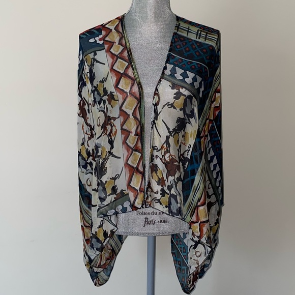 Artistic Flowy Sofia Dolman Sleeve Cover Up Top OS - Picture 1 of 11